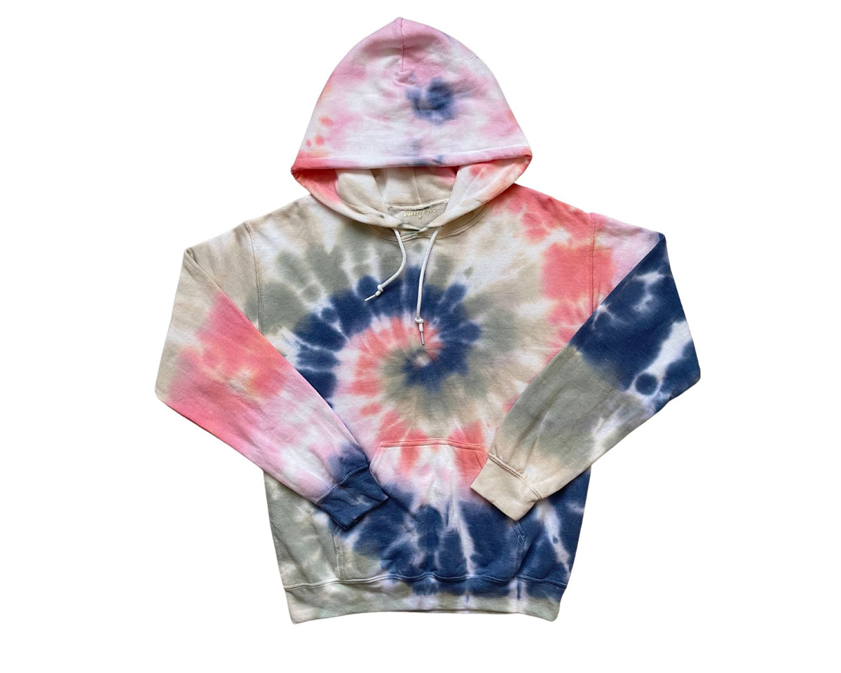 Red and blue discount tie dye hoodie