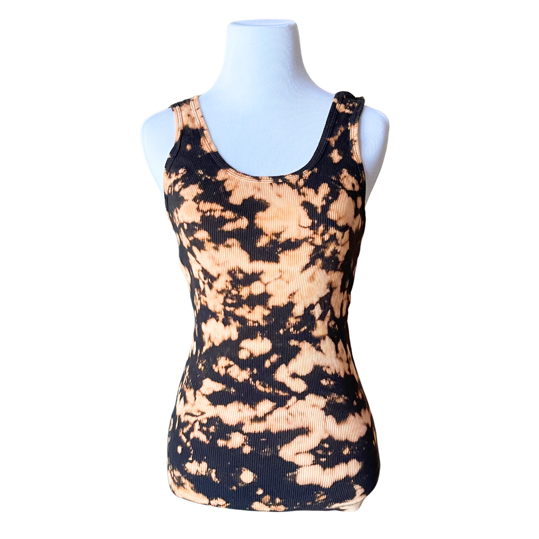 Acid Wash Tie-Dye Ribbed Tank