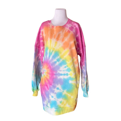 Bright Rainbow Spiral Sweatshirt Dress Limited Edition