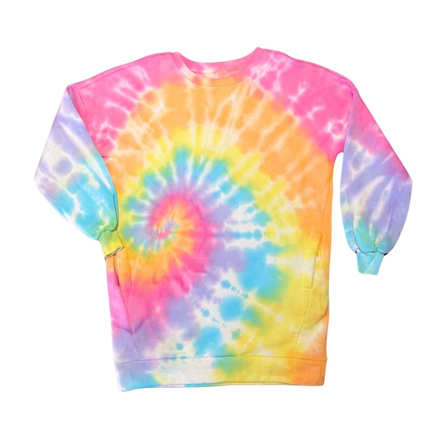 Bright Rainbow Spiral Sweatshirt Dress Limited Edition