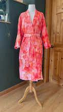 Load image into Gallery viewer, Peach Ice Dye Mid-Calf Waffle Robe - Limited Edition
