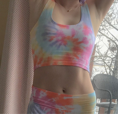 Rainbow Spiral Tie-Dye Crop Top