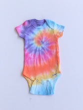 Load image into Gallery viewer, Rainbow Spiral Tie Dye Baby Onesie
