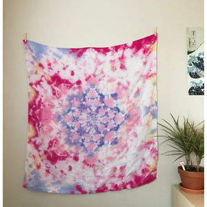 Rose Petal Mandala Tie Dye Organic Swaddle Blanket