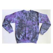 Load image into Gallery viewer, Victorian Tie Dye Sweatshirt | Purple Sweatshirt | Purple Tie Dye Sweatshirt | Hand Dyed Sweatshirt | Tie Dye Sweatshirt | Soft Sweatshirt
