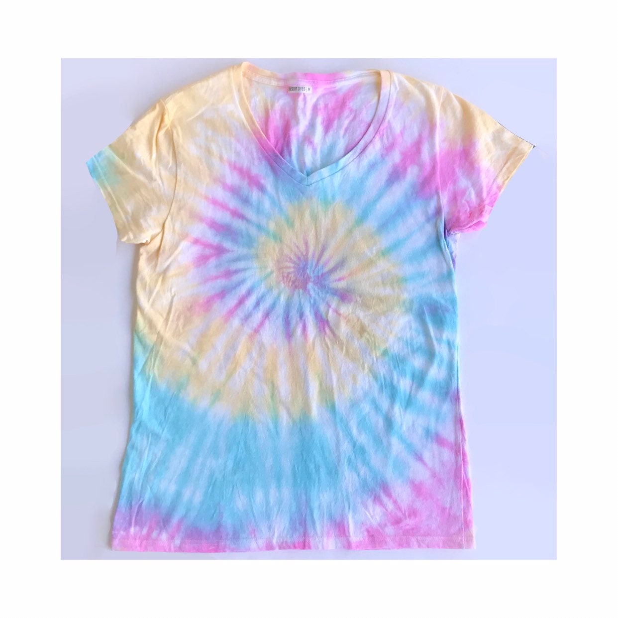 Technicolor Spiral Tie-Dye V-Neck