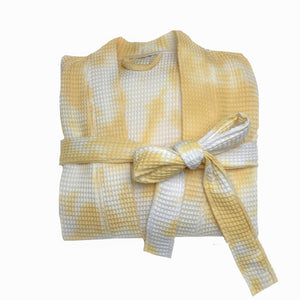 Sunflower Tie-Dye Long Waffle Robe