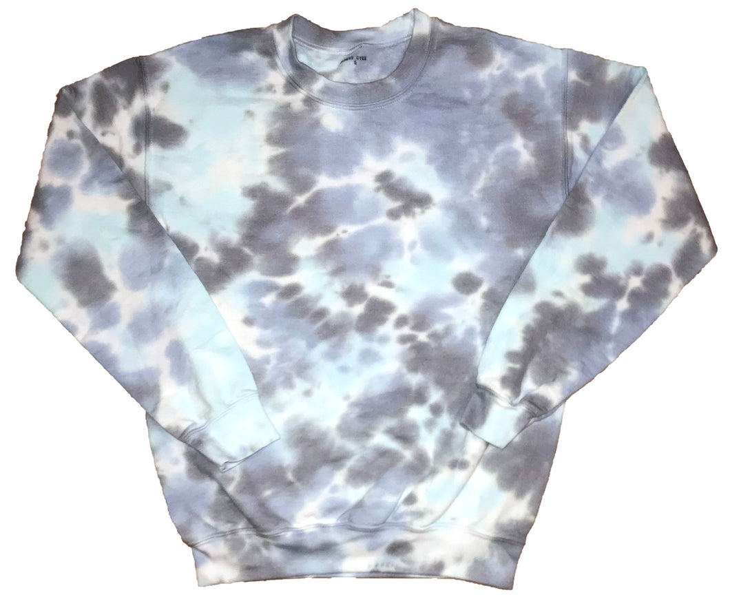 OXYGEN SWEATSHIRT| One of a Kind Handmade Tie Dye Sweatshirt Hand Dyed in Blue and Black Unique Cozy Unisex Sweatshirt