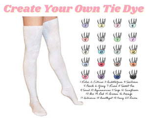Customizable Tie Dye Thigh High Socks