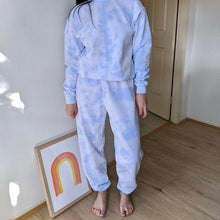 Load image into Gallery viewer, Ice Blue Tie Dye Travel &amp; Lounge Set

