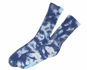 Blue Tie-Dye Socks